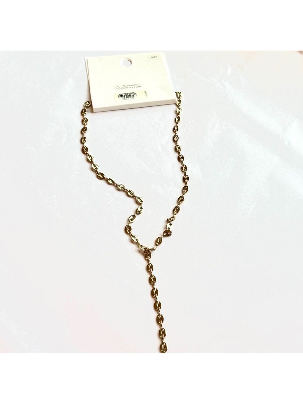 EXPRESS Gold Tone Lariat Chain Necklace NWT - Picture 6 of 6